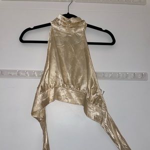 Lioness Satin Look Tie Open Back Halter Top